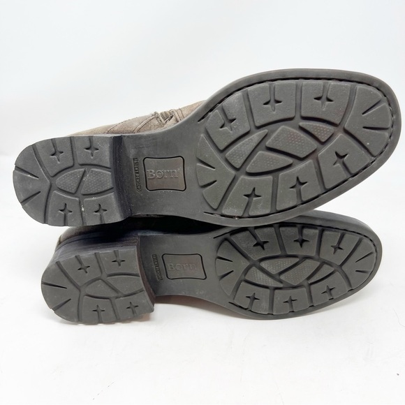 BORN Brown Suede Side Zip Boots with Buckle Women's Size 7.5 - Picture 3 of 8